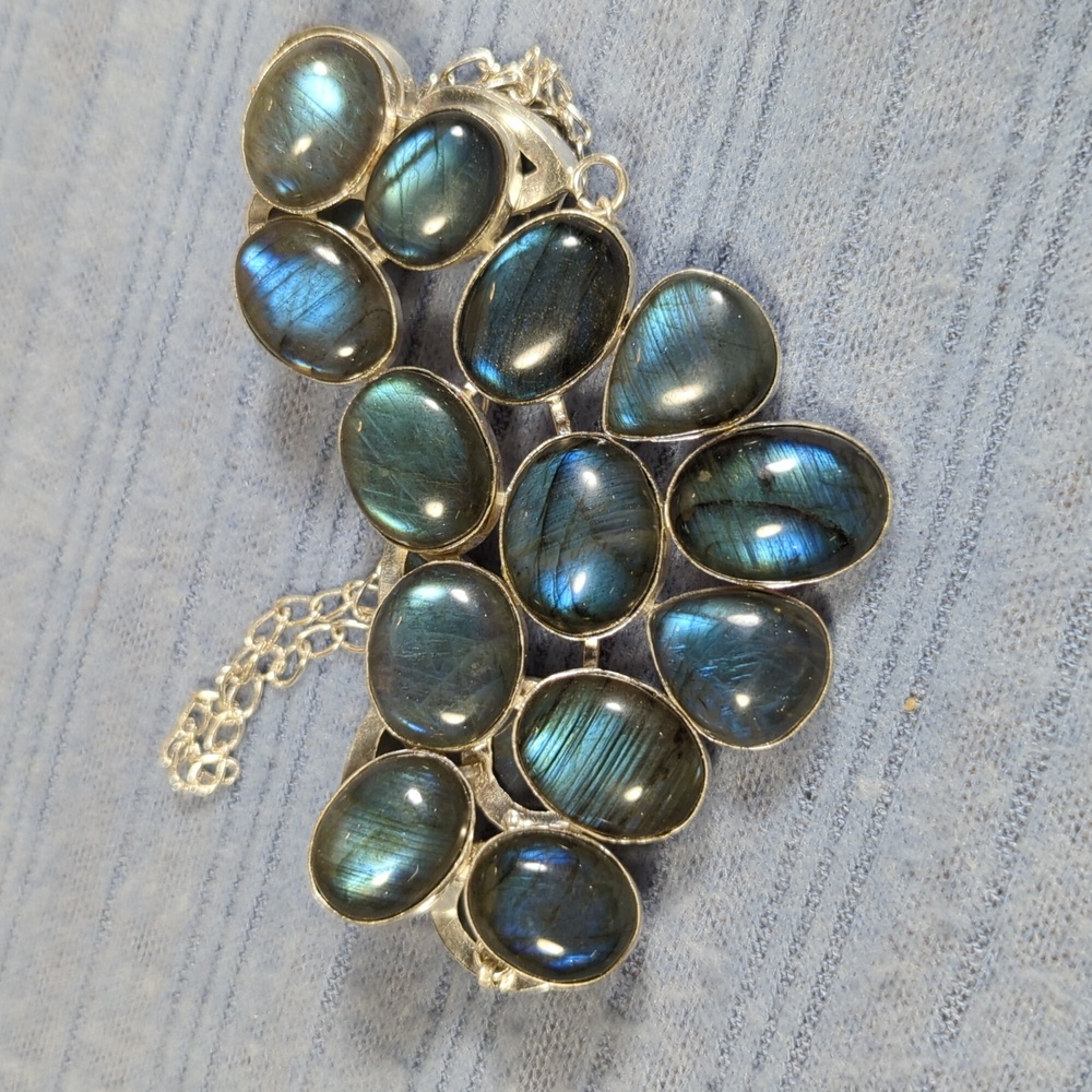Labradorite Large Stone Statement Necklace - image 6